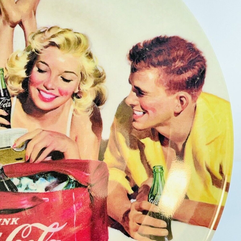 2 Coca Cola Vintage Salad Plates Advertising Retro Glamour Chic Style 1920's - Picture 4 of 7